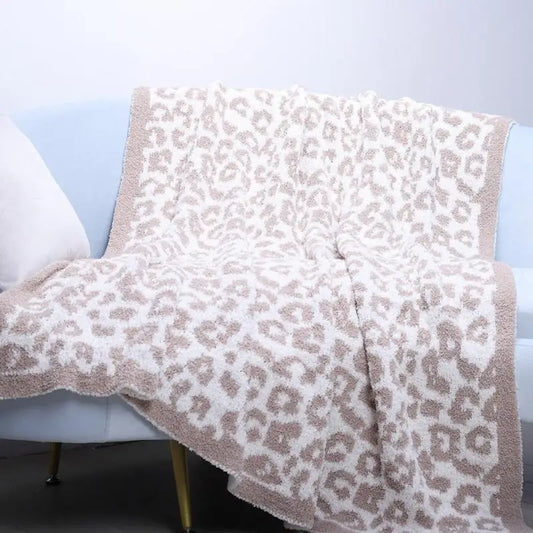 Superweiche Leopardendruck Gestrickte Fleece-Decke – Warme, leichte Sofa-Nickerchen-Decke Kaufschwan®