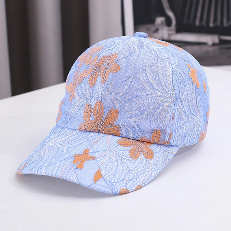 Vintage Bestickte Baseballkappe mit Buchstaben | Verstellbare Monochrome Sonnenschutz-Kappe für Damen & Herren | Stilvolle Frühling & Sommer Schirmmütze Kaufschwan® Blau Einstellbar