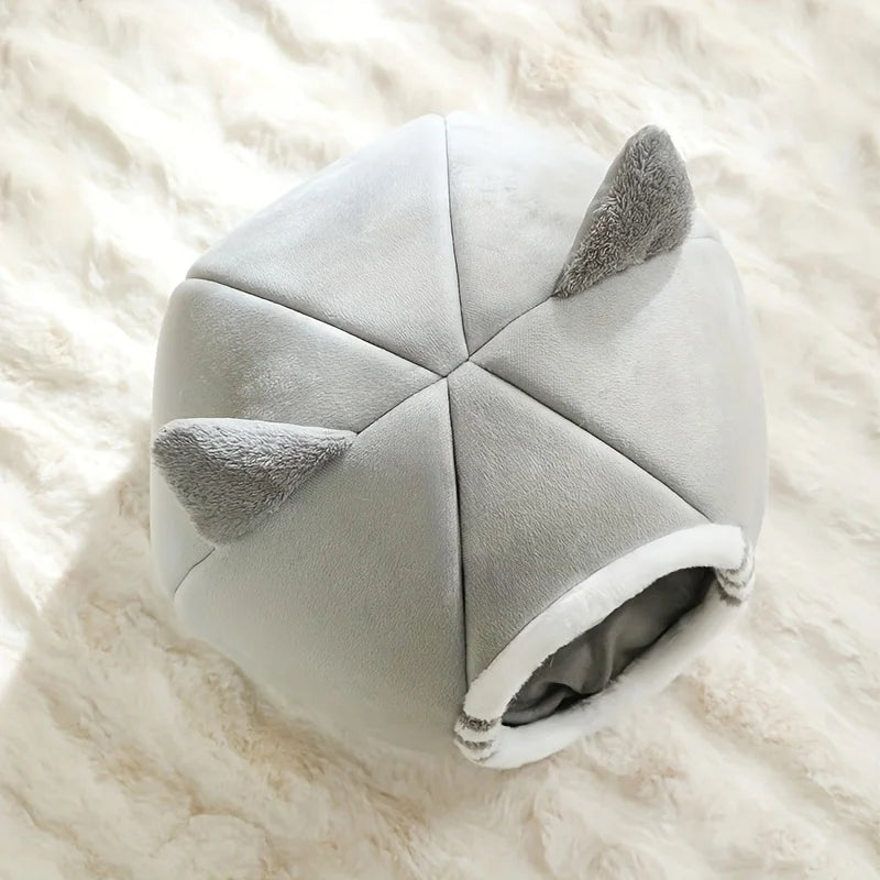 Kuscheliges Katzenbett für Katze – Weiche Schlafhöhle mit Matte, Nest & Katzenhaus Kaufschwan®