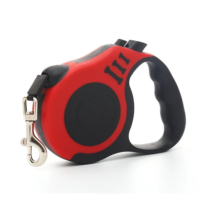 3M 5M Ausziehbare Hundeleine Automatische Flexible Nylon Rollleine für Kleine Mittelgroße Hunde Kaufschwan® Rot 3M