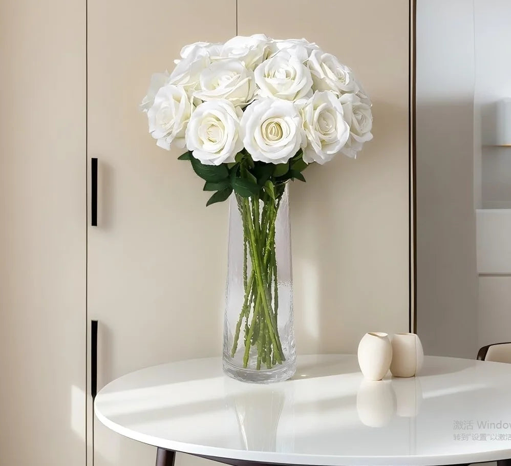 1/5/10/20 Stück Künstliche Rosen – Realistische Seidenrosen füar Hochzeit & Wohndekoration | Eleganter Rosenstrauß aus Kunstblumen Kaufschwan®