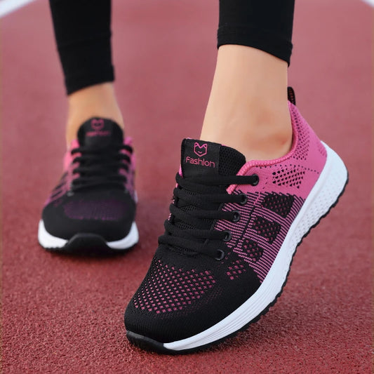 Damen Sportschuhe – Modische Plateau-Sneaker | Frühling & Winter Freizeitschuhe & Laufschuhe für Frauen Kaufschwan® SchwarzRot 42