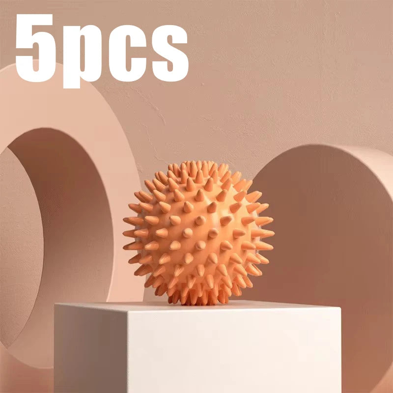 Massageball Set (5 Stück / 1 Stück) | Faszien- & Muskelentspannungsball für Yoga, Fitness, Nacken-, Schulter- & Fußmassage Kaufschwan® Orange 5 Stück