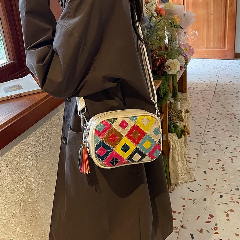 Kleine Bunte Ledertasche – Luxus Damen Handtasche, Crossbody & Schultertasche in Hochwertiger Verarbeitung
