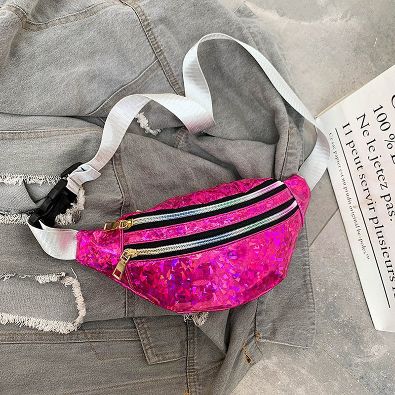 Holografische Gürteltasche – Laser PU Leder Hüfttasche | Reise Bum Bag, Crossbody Schultertasche für Damen & Mädchen Kaufschwan®