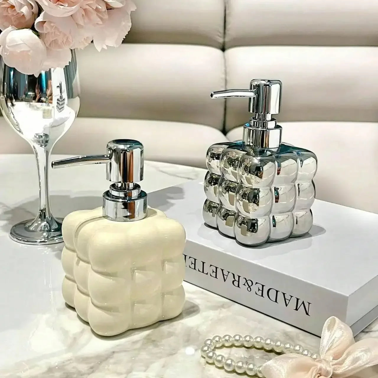 Kreative Keramik-Lotionflasche mit Druckpumpe – Badezimmerspender für Shampoo, Duschgel & Handdesinfektionsmittel Kaufschwan®