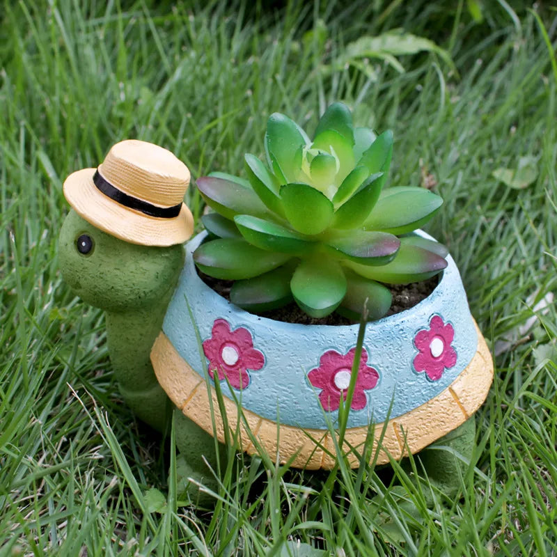 Cartoon Tier Sukkulenten Blumentopf – Niedlicher Schildkröten Pflanztopf | Desktop Wohndeko Ornament Garten Pflanzgefäß Kaufschwan®