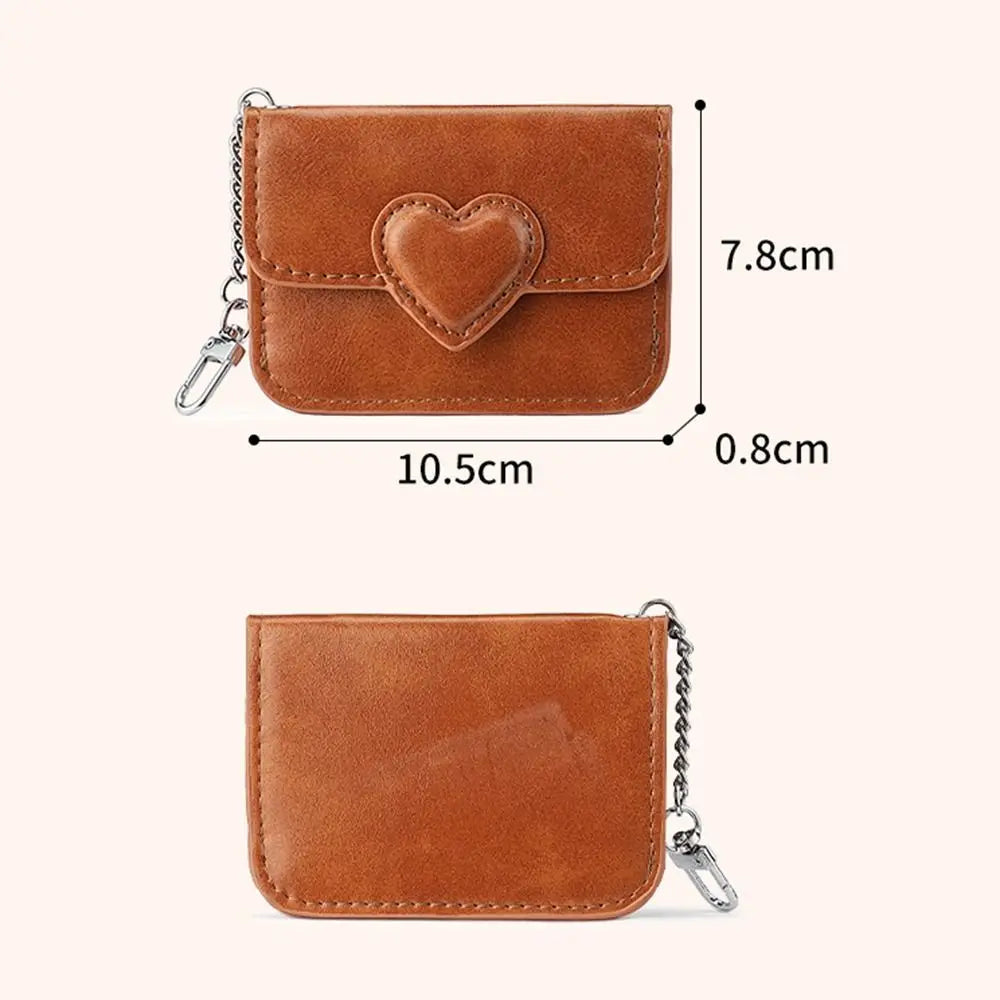 Herzförmige Mini-Geldbörse aus PU-Leder für Damen & Herren – Leichtes Kartenetui mit Münz- & Geldfach Kaufschwan®