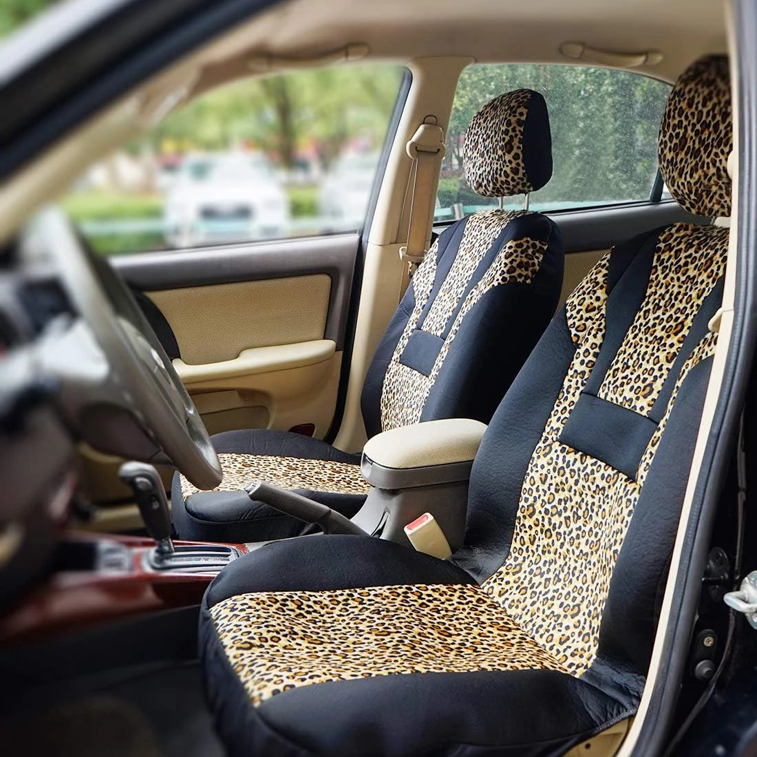 Leopardenmuster Plüsch Autositzbezüge – Universelle Winter-Sitzbezüge für Auto, SUV, LKW & Van Kaufschwan®