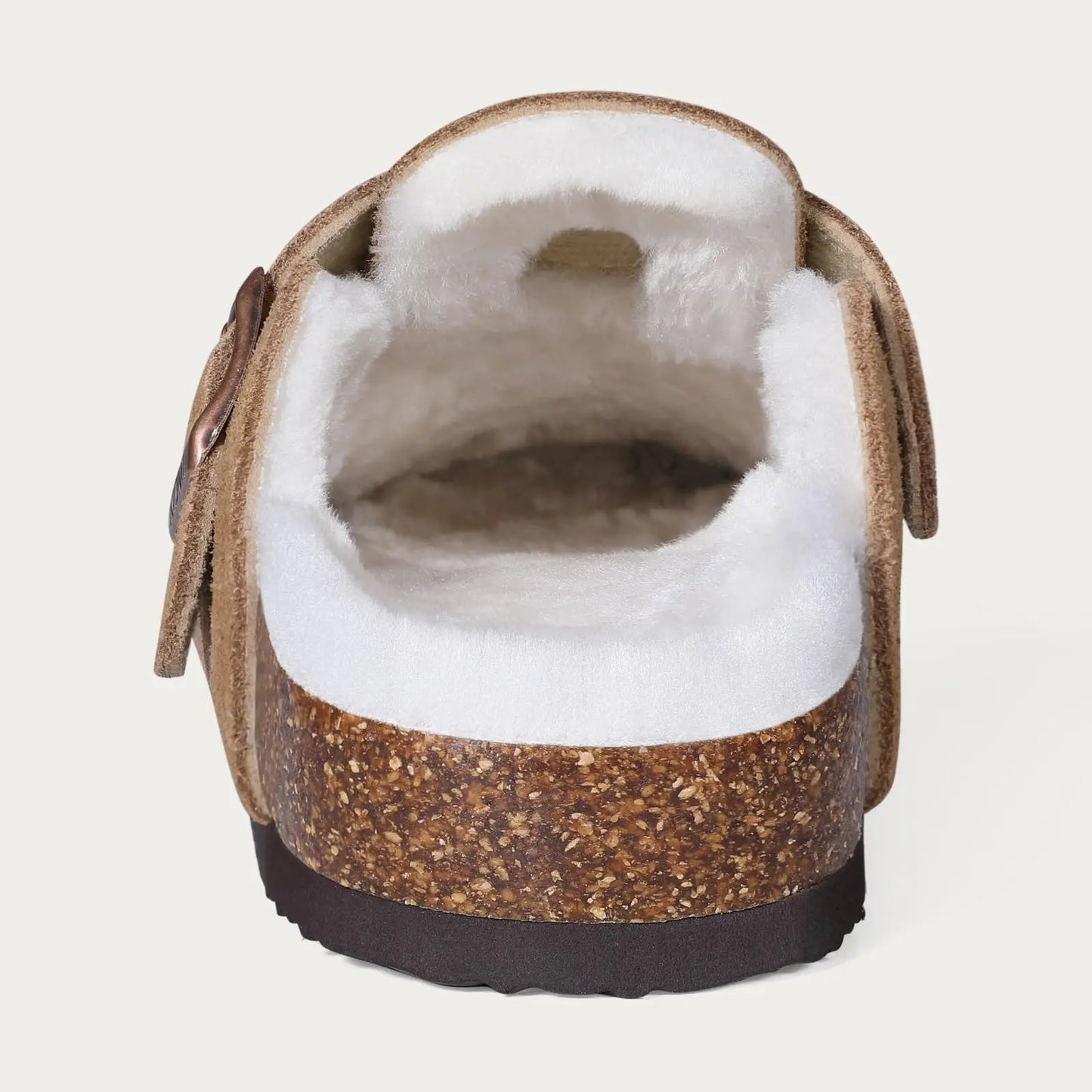 Klassische Winter-Pantoffeln | Unisex Fell-Suede Clogs | Kuschelige Hausschuhe mit Verstellbarer Schnalle & Kork-Fußbett Kaufschwan®