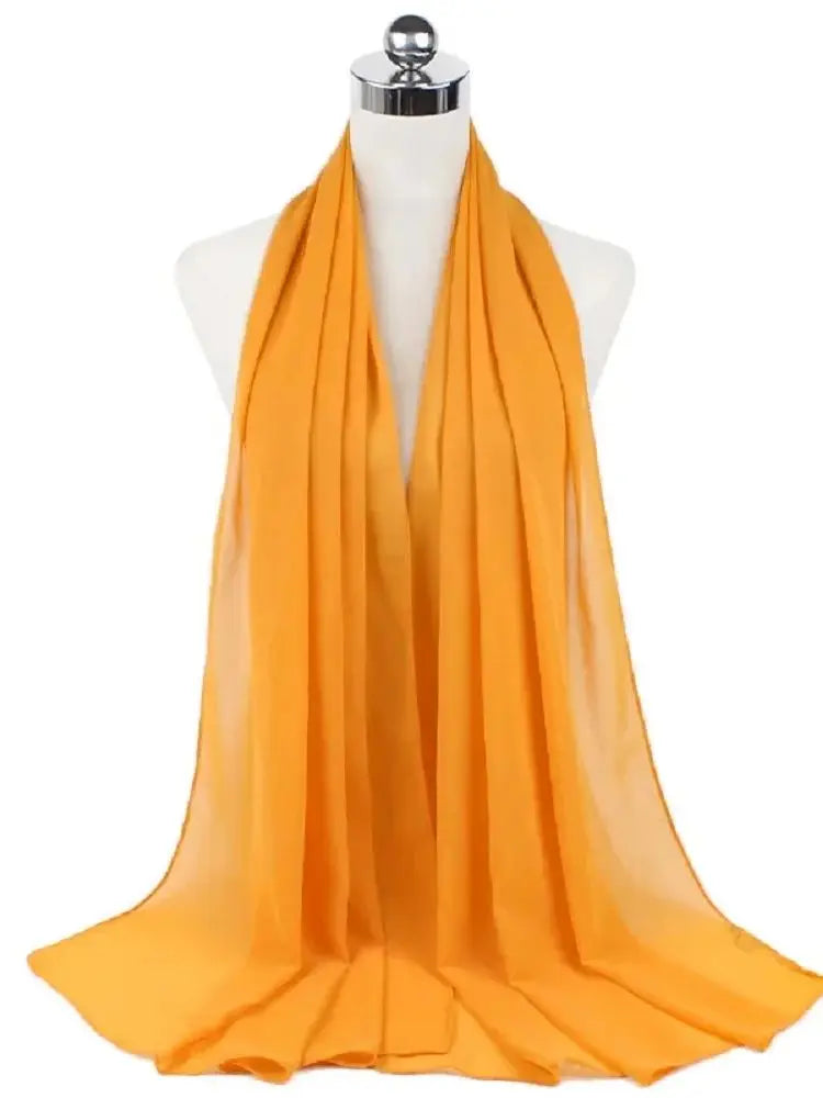 Damen Hijab aus Chiffon – Sofort Tragbares Kopftuch | Einfarbiger Instant Hijab Schal, Arabischer Wrap & Islamischer Schal Kaufschwan® Gelborange