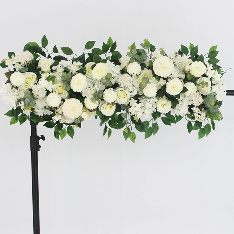 100cm Luxus Künstliche Weiße Rosen – Elegantes Kunstblumen-Arrangement für Hochzeitstische, Rückwände, Bögen & Bühnen Dekoration Kaufschwan®