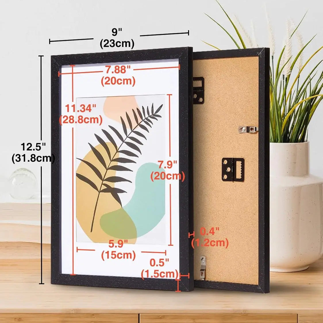 A4 Holz Bilderrahmen Set – Schwarzer DIN A4 Rahmen mit Klarer Plexi Abdeckung Kaufschwan®