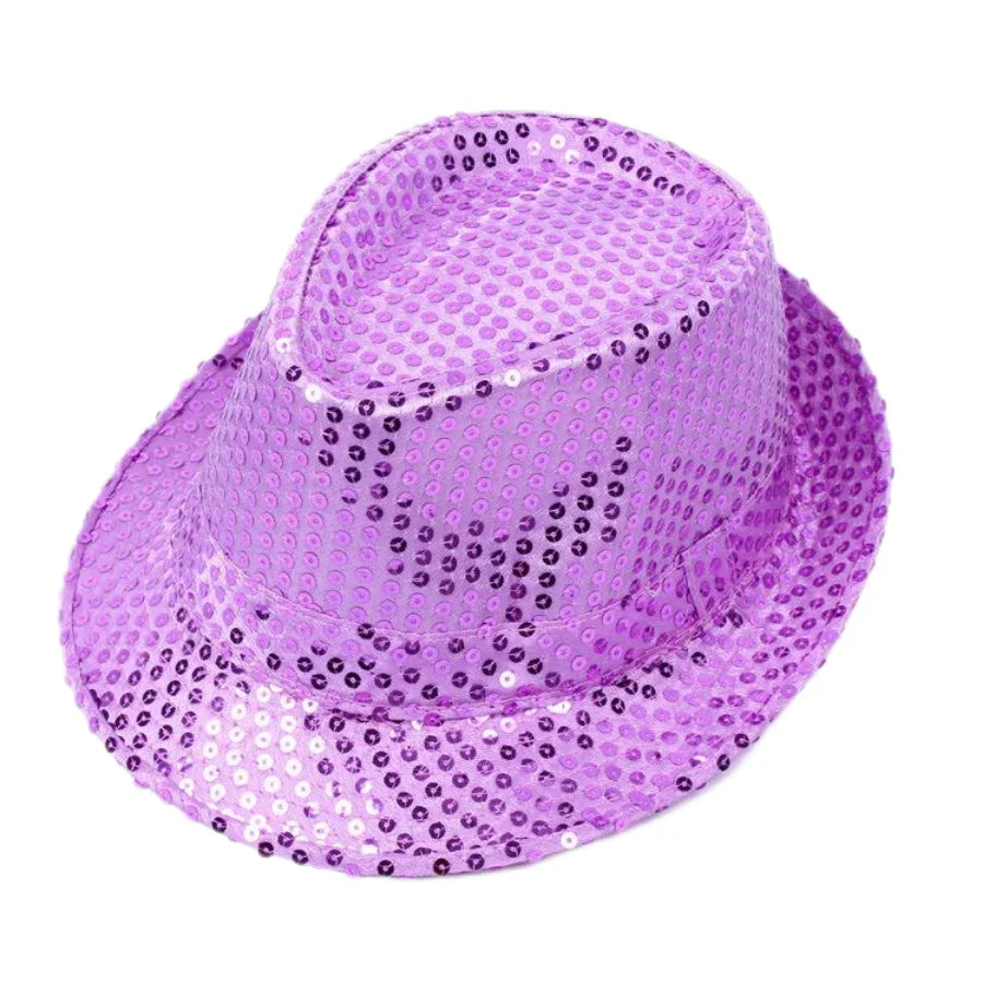 Britischer Top Jazz Hut – Herren & Damen Bühnenhut mit Pailletten, Glänzende Weihnachtsfedora, Party, Eltern-Kind, Halloween Kaufschwan®