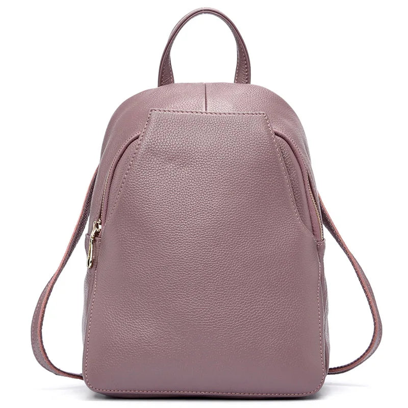 Damen Rucksack in Reinweiß | 100% Echtes Leder | Anti-Diebstahl Eleganter Reise-Rucksack | Schultertasche in Pink Kaufschwan® Taro Pink