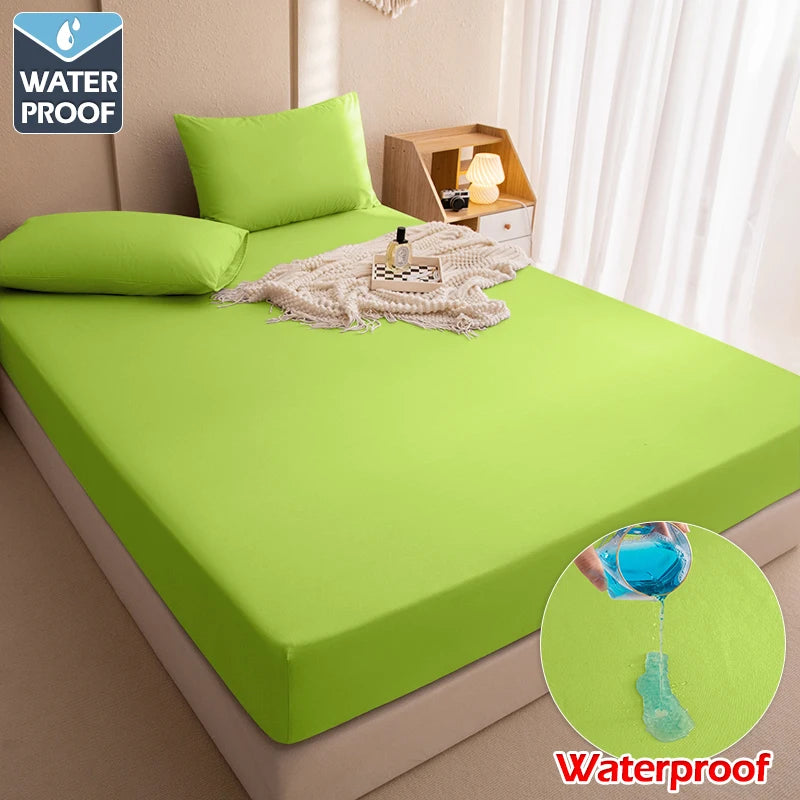 100% Wasserdichter Matratzenschoner – Spannbettlaken-Stil mit Gummizug | Einzel-, Doppel- & King-Size (140/160/180x200cm) Kaufschwan® Grün 80X200X30CM