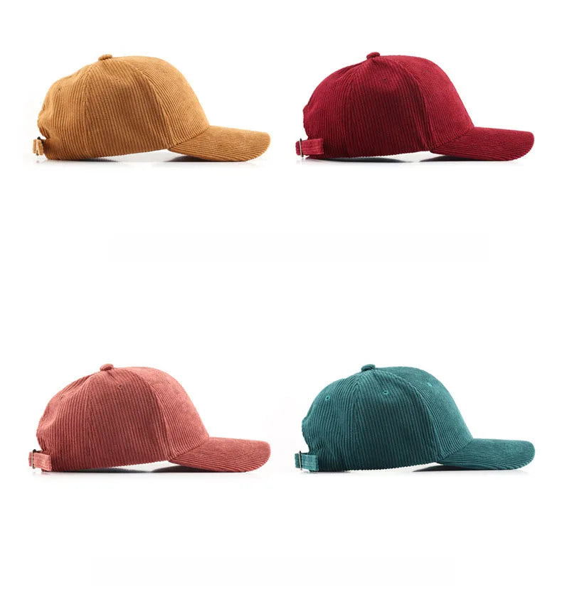 Corduroy Baseballkappe | Damen & Herren Baumwolle Einfarbige Sonnenkappe | Herbst Warm Hip Hop Snapback Anglerhut Kaufschwan®