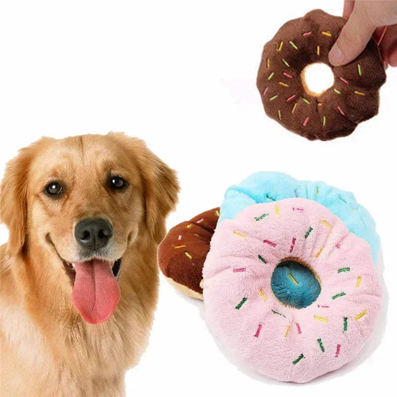 Plüsch Donut Hundespielzeug – Weiches Quietschendes Kauspielzeug für Hunde Kaufschwan®