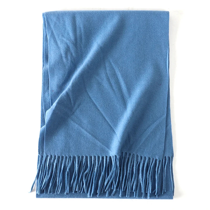 Bunte Winter Schals für Damen | Langer Kaschmir-Optik Wärmeschal | Einfarbig Hijab, Umschlagtuch & Pashmina Kopftuch Kaufschwan®