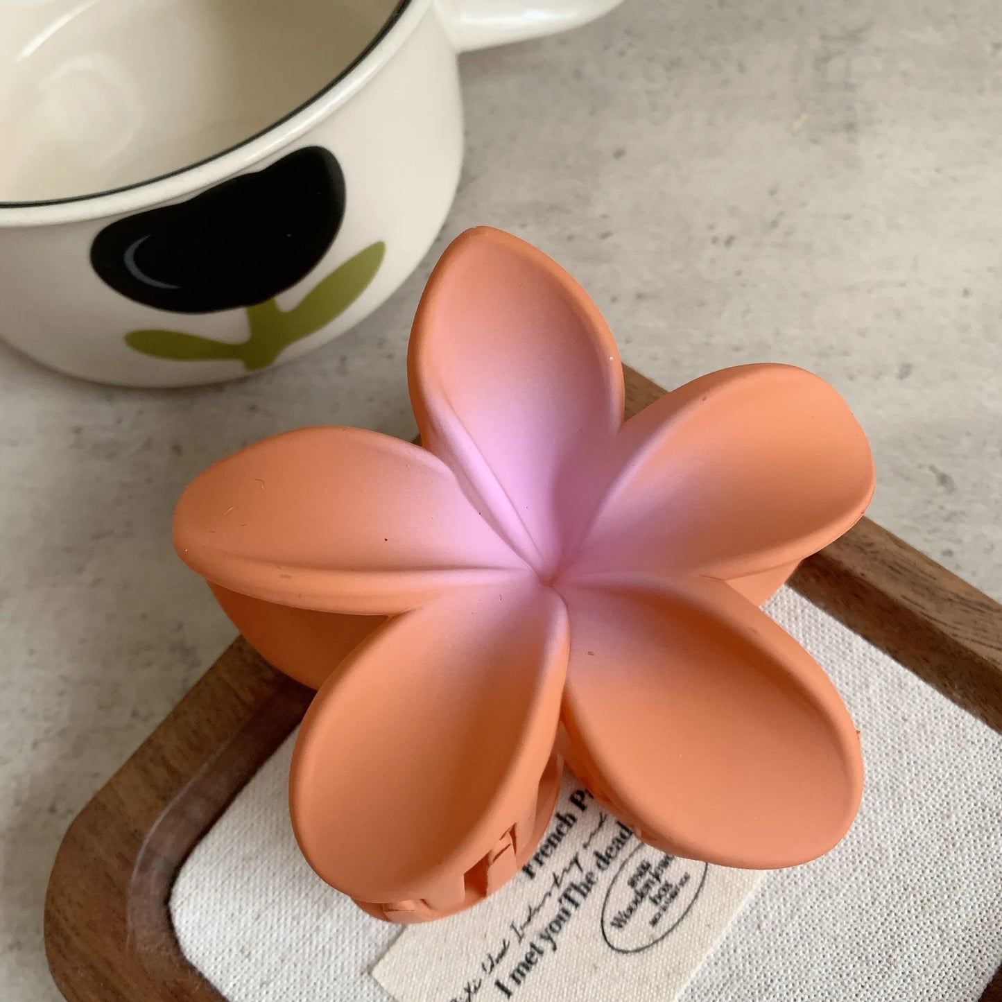 Bunte Blumen-Haarklammer – Sommer Strand Haarklammer Kaufschwan® Orange