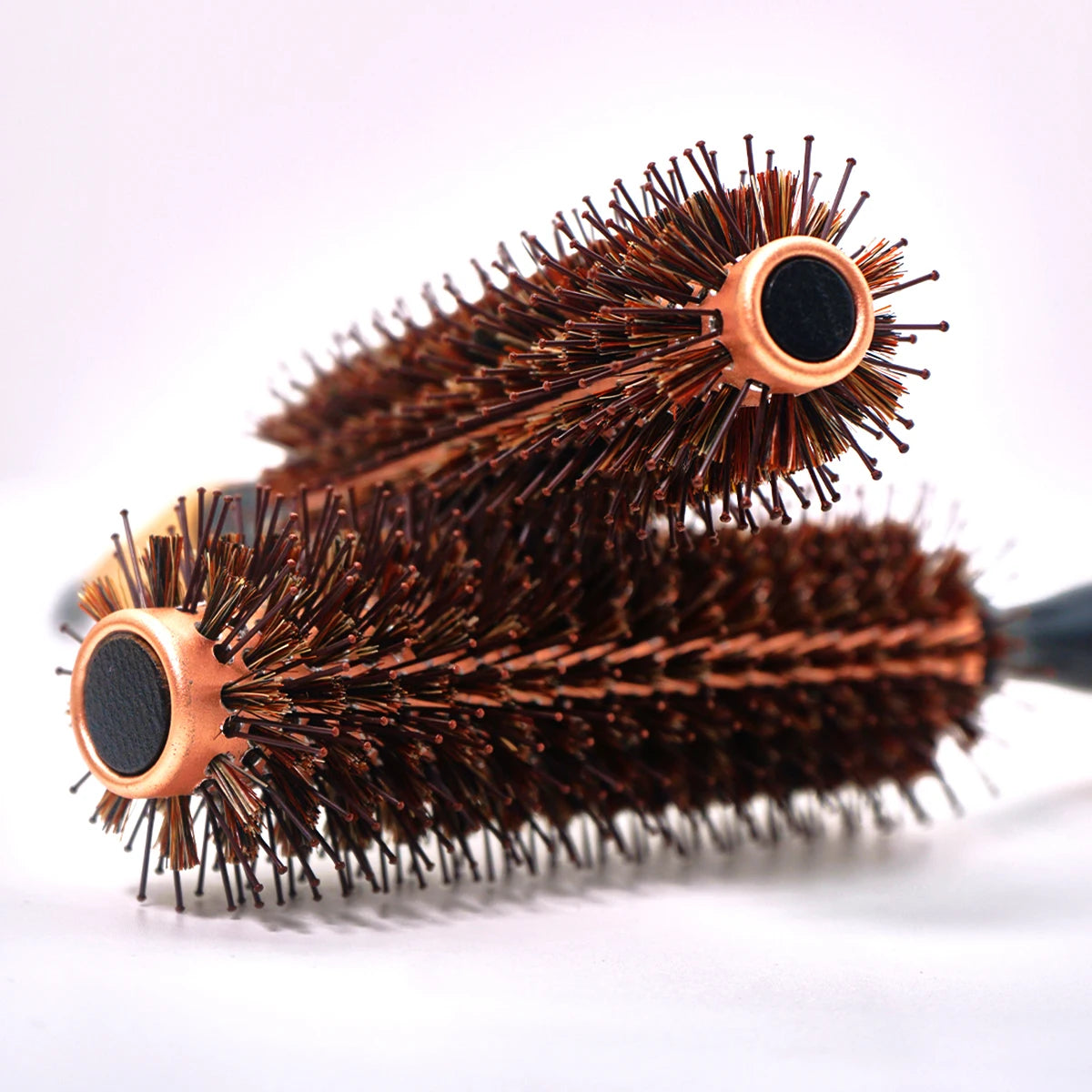 Rundbürste mit Holzgriff – Professionelle Antistatische Haarbürste | Locken- & Toupierbürste für Friseure
