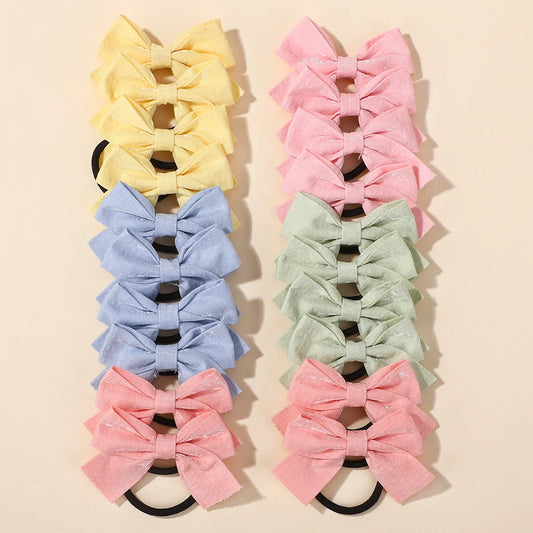 20 Stück Bunte Elastische Haargummis für Kinder & Mädchen | Niedliche Scrunchies mit Schleife | Baby Haaraccessoires & Haarschmuck Kaufschwan® 20er Set