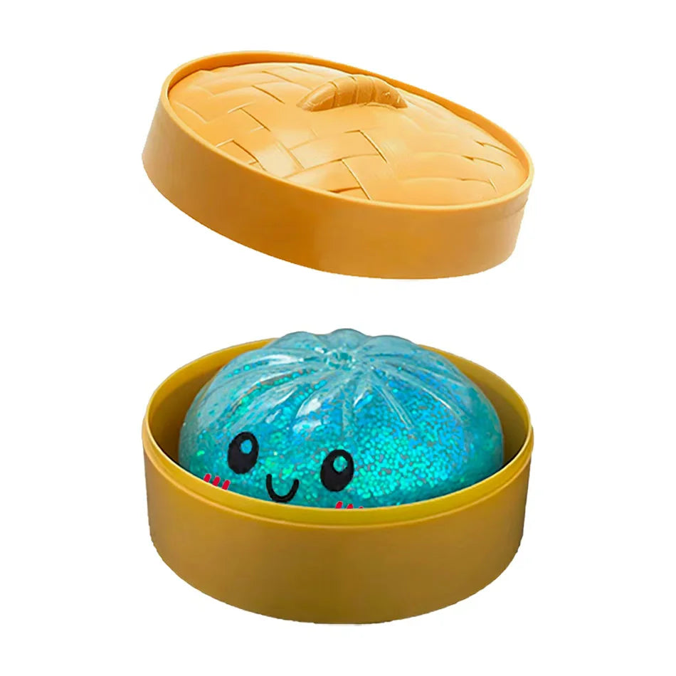 Bunte Glitzer-Dumpling-Squishies in 6 Designs mit Box – Weiches Sensorik-, Knautsch- & Fidget-Spielzeug zum Stressabbau und Sammeln Kaufschwan®