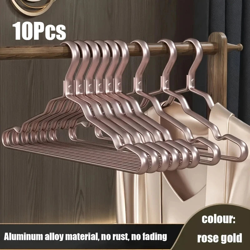 Metall Kleiderbügel – Robuste Glatte Kleiderbügel für Hemden, Mäntel und Hosen Kaufschwan® 10 Stück – Roségold