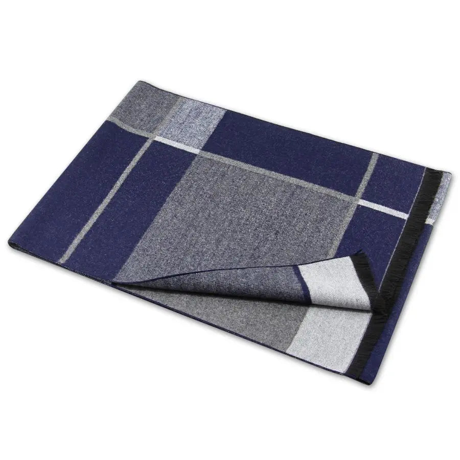 Winterschal für Herren | Karo Streifen & Paisley Jacquard | Beidseitiger Kaschmir-Imitat Halswärmer – Warm & Winddicht Kaufschwan®