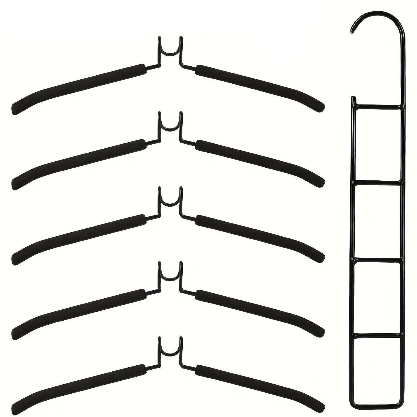 Mehrstufiger Hängender Kleiderbügel mit Haken – Platzsparender Organizer für Mäntel, Hemden und Kleider Kaufschwan® 5 Stück