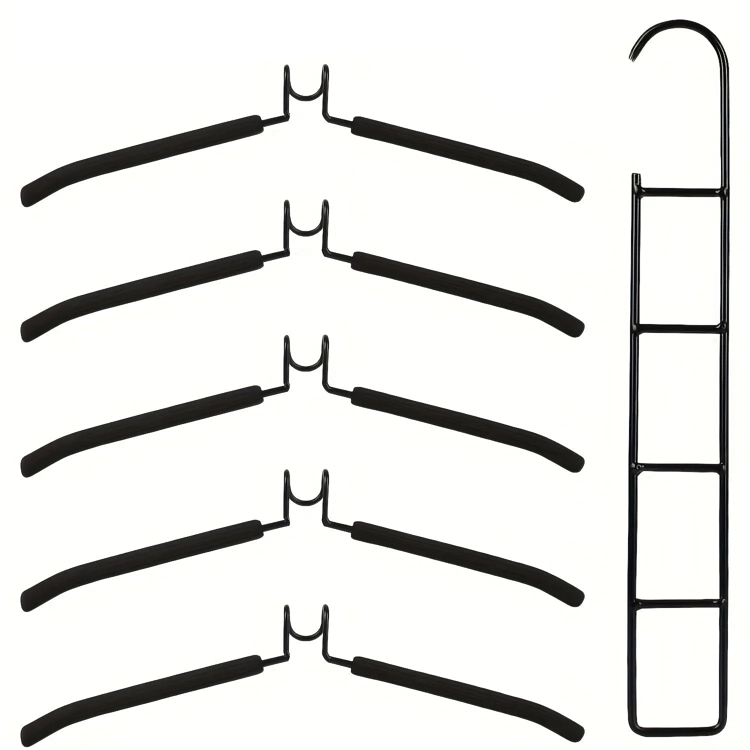 Mehrstufiger Hängender Kleiderbügel mit Haken – Platzsparender Organizer für Mäntel, Hemden und Kleider Kaufschwan® 5 Stück