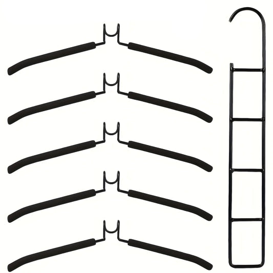 Mehrstufiger Hängender Kleiderbügel mit Haken – Platzsparender Organizer für Mäntel, Hemden und Kleider Kaufschwan® 5 Stück