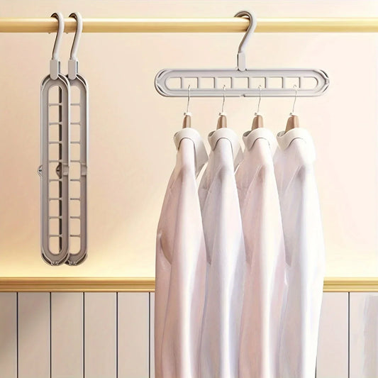 Kunststoff 9 Loch Faltbare Kleiderbügel – Robuster Platzsparender Organizer für Kleiderschrank und Garderobe Kaufschwan®