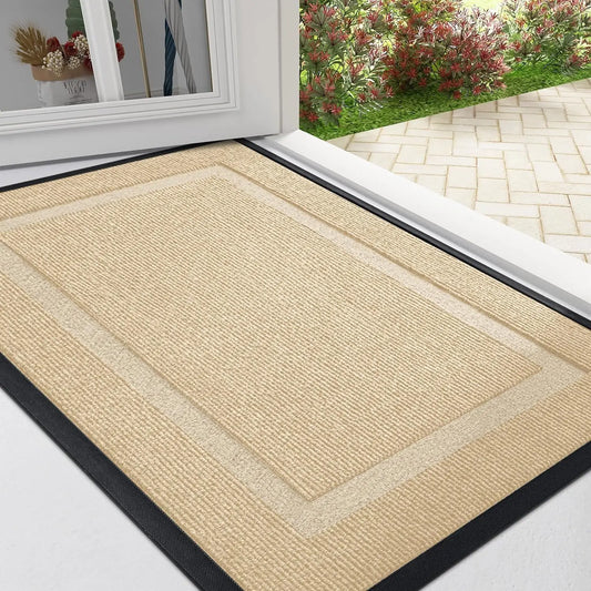 Hochwertige Flache Rutschfeste Eingangsmatte – Teppich für Innenbereich, Küche & Haustür Kaufschwan® Beige 43.3x75cm