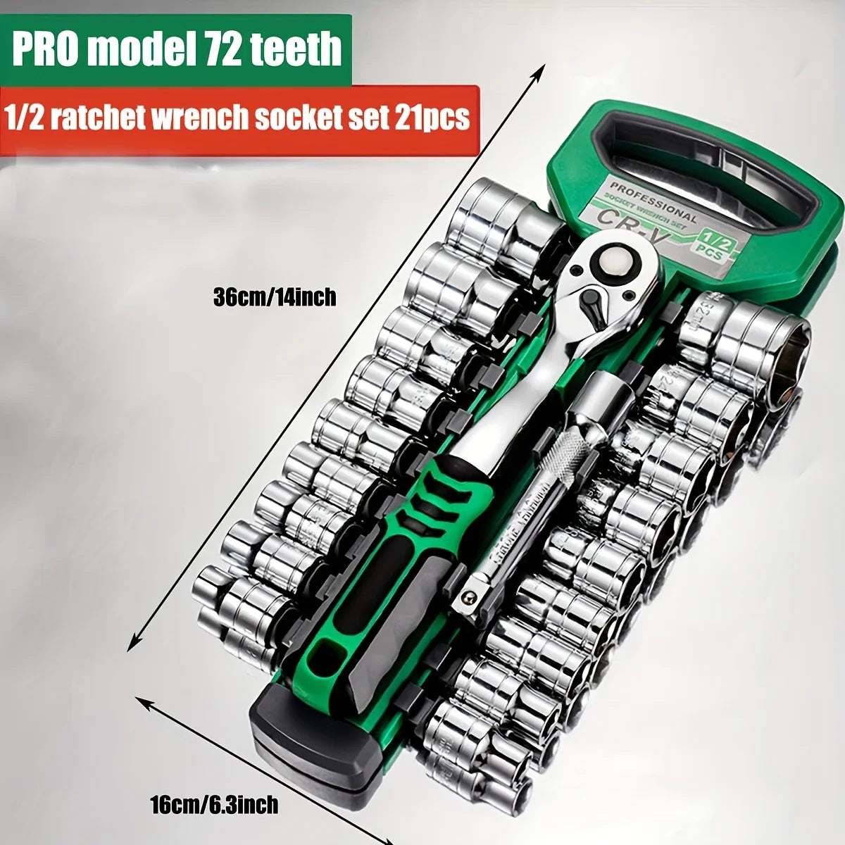 72-Zahn Steckschlüssel Set 1/4"-3/8"-1/2" Ratschen Werkzeug Kompaktes Auto Reparatur Set
