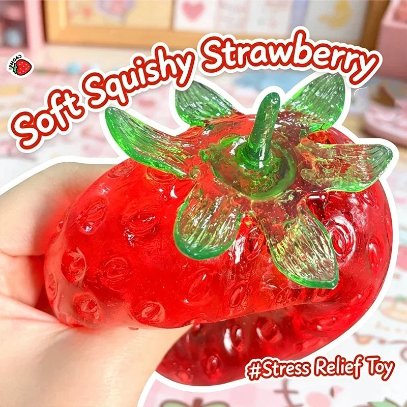 Erdbeer-Squishy – Weiches Formbares Knautsch- & Fidget-Spielzeug ohne Rückfederung für ASMR, Sensorik & Stressabbau Kaufschwan®