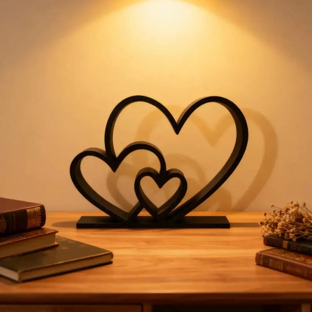 Herz Skulptur Valentinstag Geschenk – Schwarz Weiß Moderne Minimalistische Liebesdekoration für Regal und Tisch