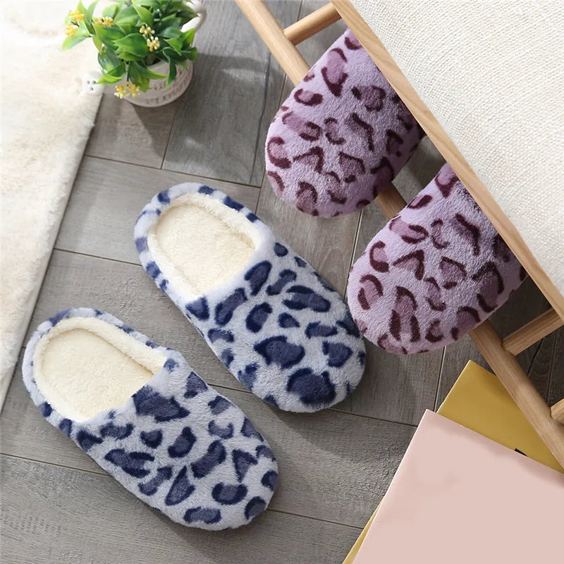 Leopardenmuster Winter-Hausschuhe | Indoor-Schuhe für Damen & Herren | Warme Fell-Slides | Rutschfeste Paare-Hausschuhe Kaufschwan®