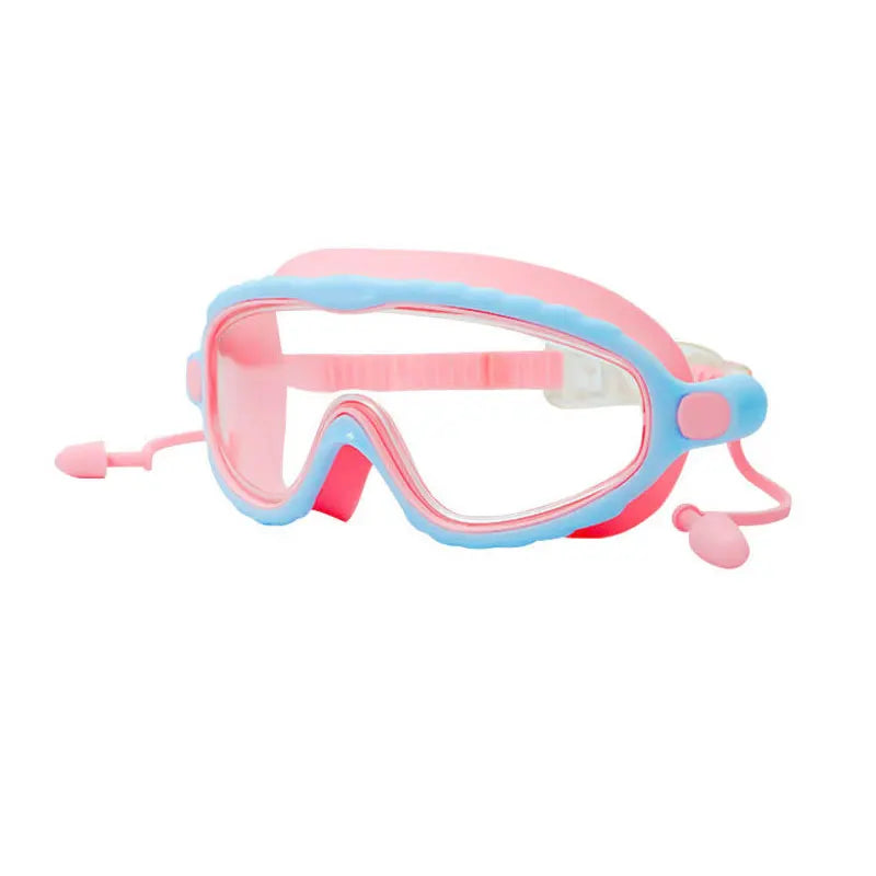 Kinder Schwimmbrille für Jungen & Mädchen (3–15 Jahre) | Großes Sichtfeld in HD | Anti-Beschlag | Auslaufsicher | Weiches Silikon für bequemen Sitz Kaufschwan® Transparent-Pink