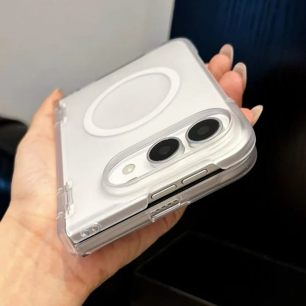Matte Durchscheinende Magnetische Schutzhülle für iPhone Duo – Ultradünne MagSafe-Kompatible Hülle mit Kabellosem Laden und Scharnierschutz Kaufschwan®