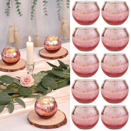 6 / 12 Stück Mercury Glas Teelichthalter – Bunte Kreative Kerzenhalter für Wohndeko, Hochzeit & Party Tischdekoration Kaufschwan®