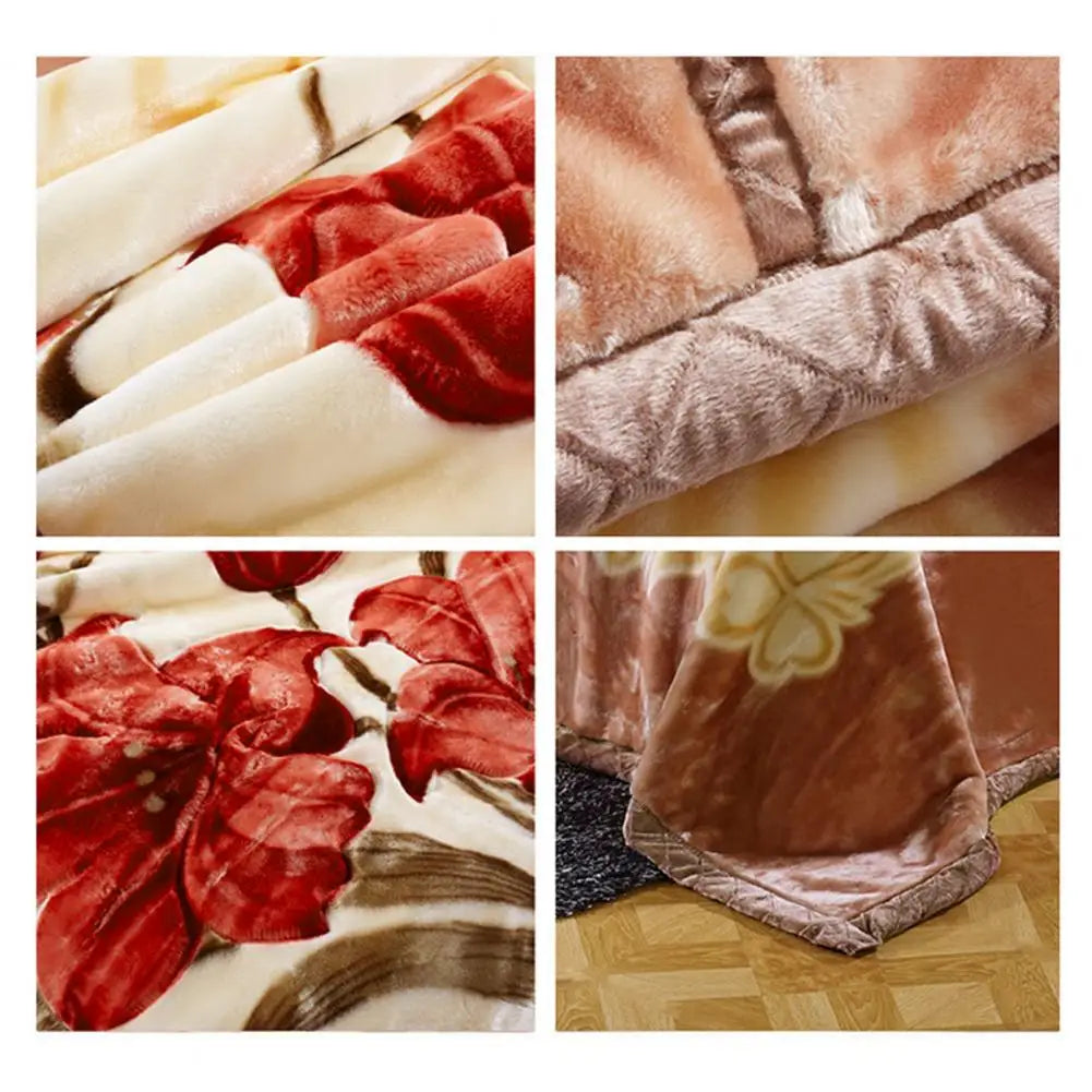 Extra Kuschelige Schwere Doppel-Lagige Flauschige Flanell-Decke mit Blumenmuster – Luxuriöser Überwurf für maximalen Komfort Kaufschwan®