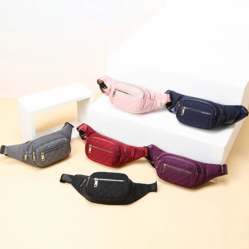 Damen Wasserdichte Nylon Gürteltasche – Designer Crossbody Brusttasche | Modische Fanny Pack, Banana Hip Bag & Reise Hüfttasche Kaufschwan®