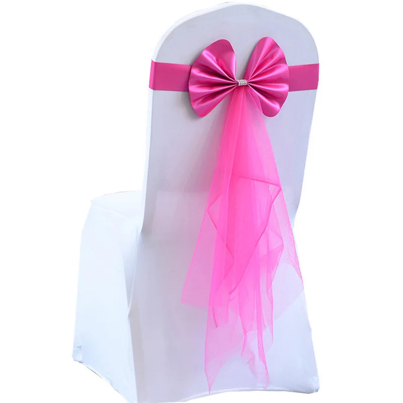 Stuhlschleifen mit Satinband – Elegante Hochzeits- & Event Dekoration Kaufschwan® Rosenrot 4 Stück