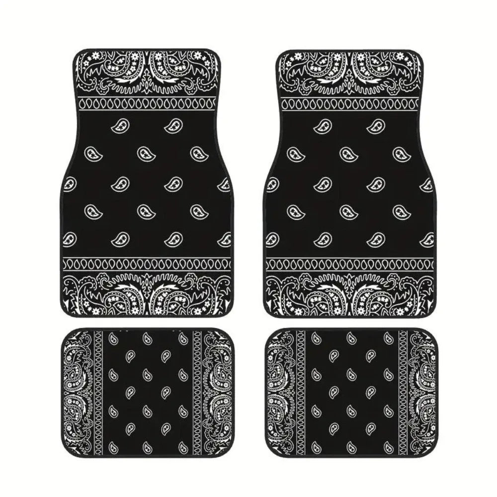 4-teiliges Autoschalenmatten-Set – Robuste Gummirückseite, Persisches Teppichmuster, Schmutzresistenter Bodenschutz Kaufschwan® Motiv 2