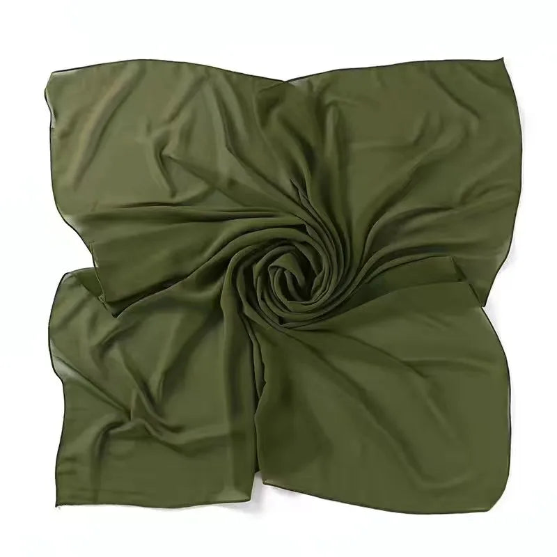 85×85CM Kopftuch – Damen Quadrat Hijab | Muslimisches Einfarbiges Kopftuch, Modischer Schal & Unterkopftuch Kaufschwan® Armeegrün