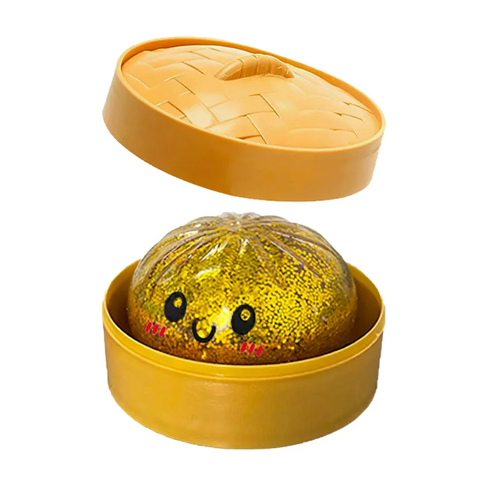 Bunte Glitzer-Dumpling-Squishies in 6 Designs mit Box – Weiches Sensorik-, Knautsch- & Fidget-Spielzeug zum Stressabbau und Sammeln Kaufschwan®