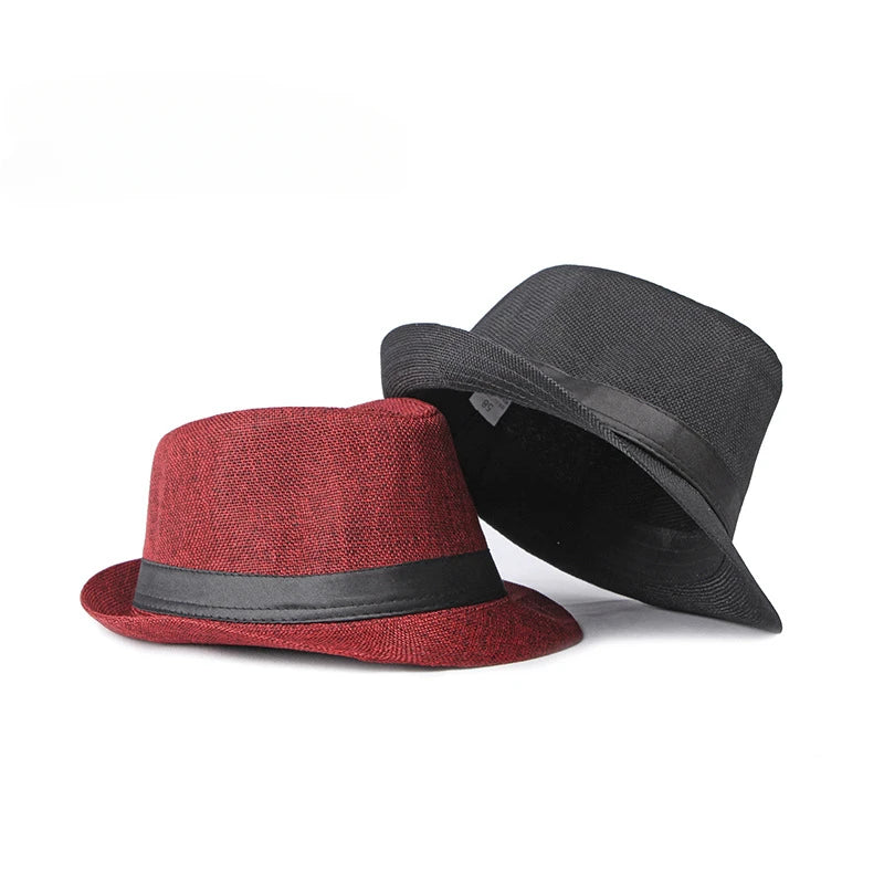 Jazz Fedora Hut – Strand Leinen Top Hat für Herren & Damen, Frühling & Sommer, Sonnenschutz Outdoor Kaufschwan®