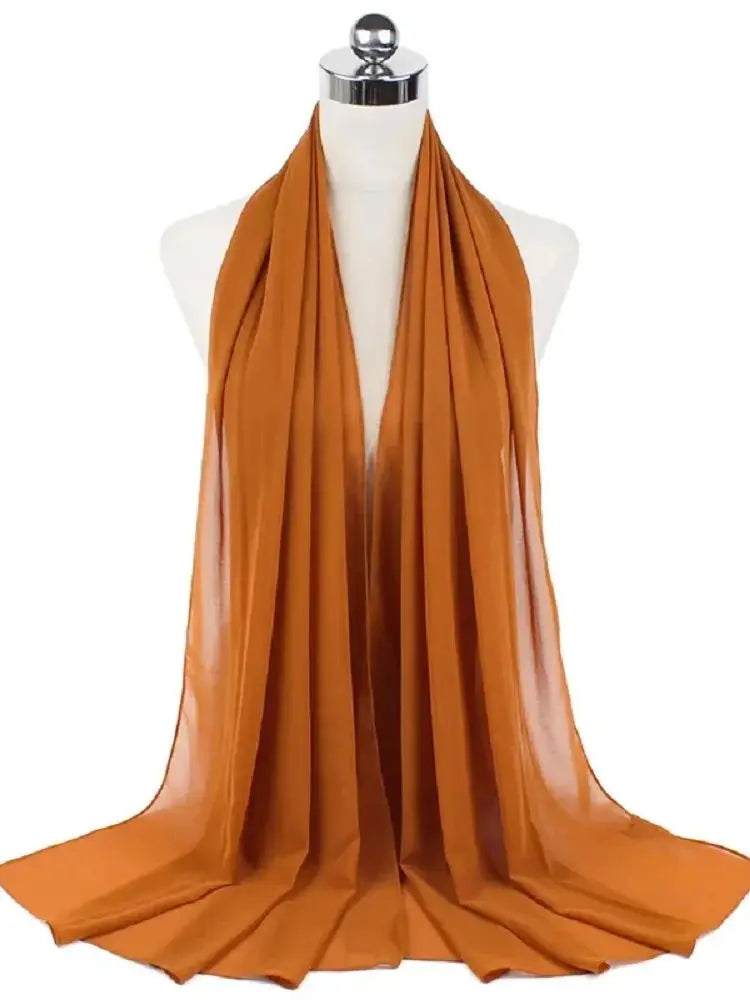 Damen Hijab aus Chiffon – Sofort Tragbares Kopftuch | Einfarbiger Instant Hijab Schal, Arabischer Wrap & Islamischer Schal