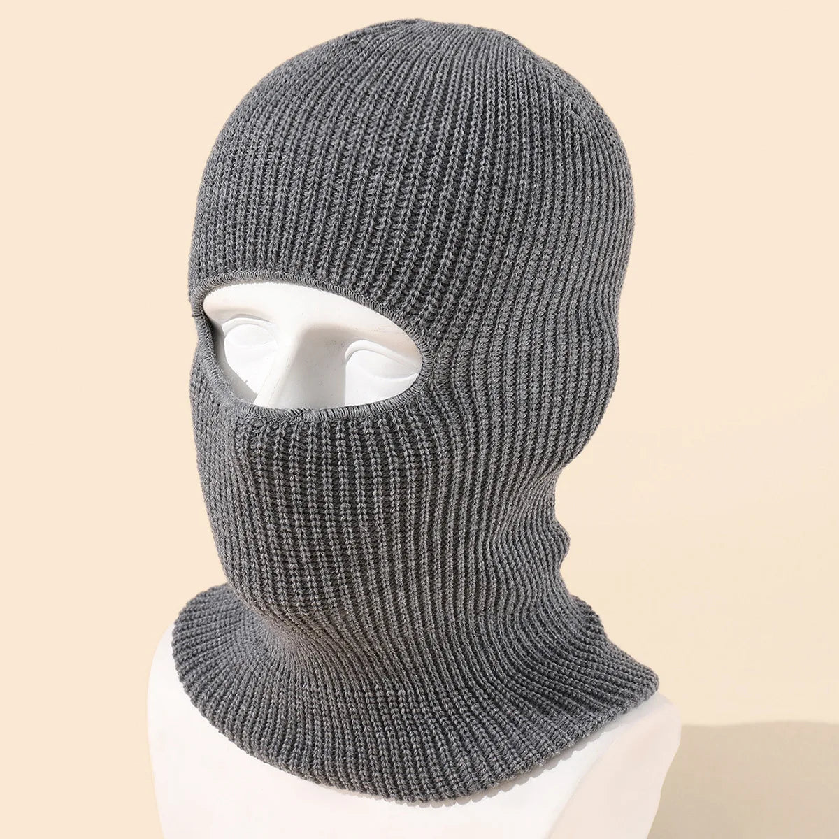 Unisex 1-Loch Skimaske Balaclava – Gestrickte Vollgesichts-Beanie Mütze | Winddichte Wintermütze für Damen & Herren beim Radfahren & Outdoor